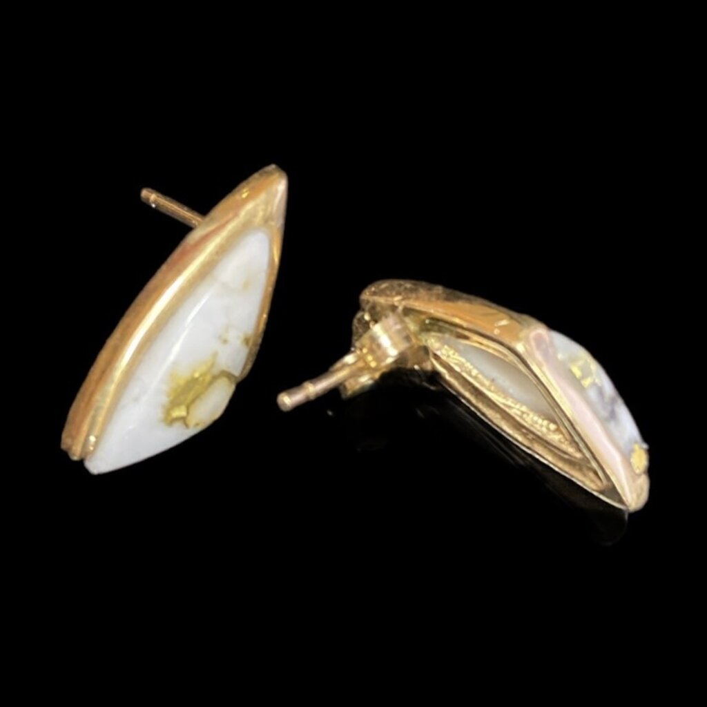 Oro Cal Gold Quartz Earrings - EDL25Q