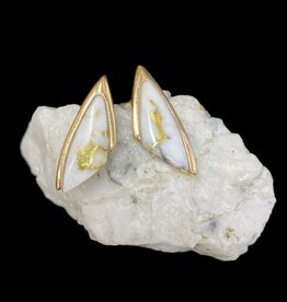 Oro Cal Gold Quartz Earrings - EDL25Q