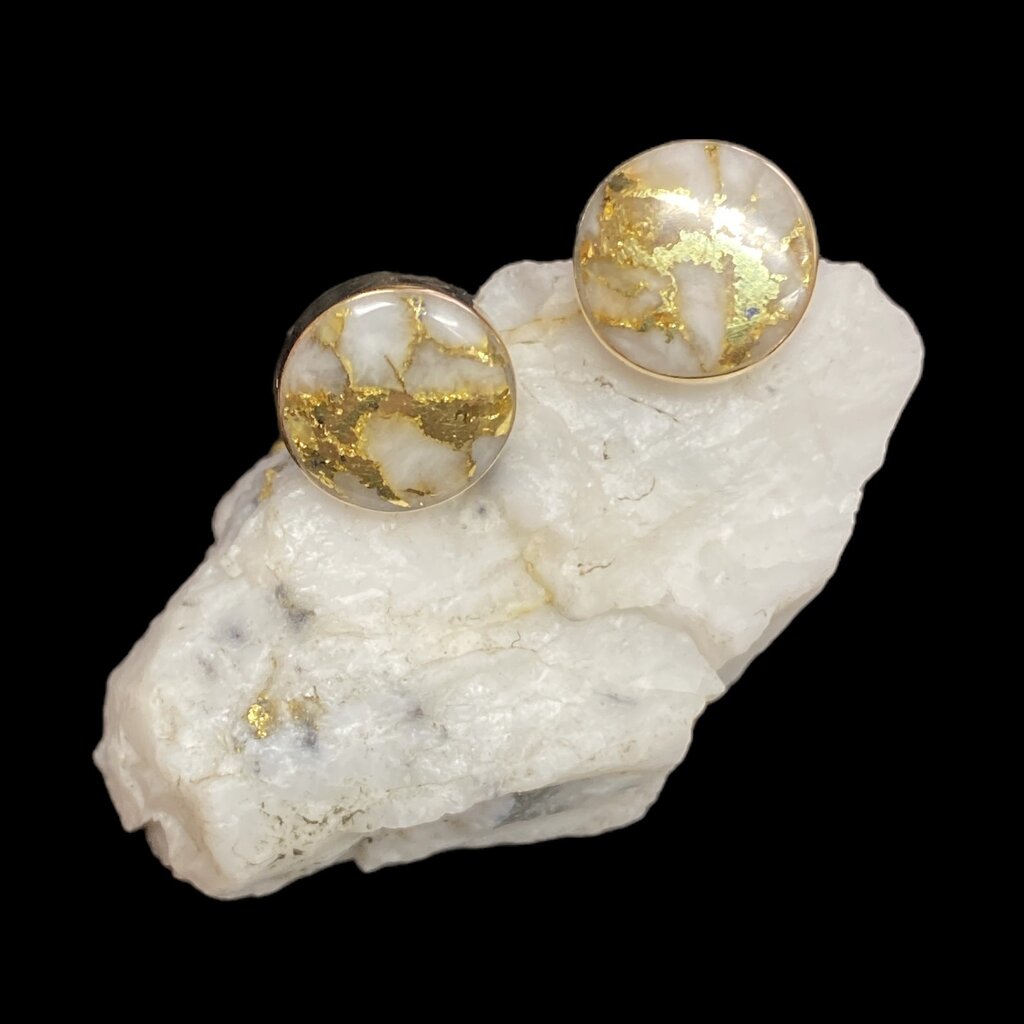 Oro-Cal Gold Quartz Earrings - EBZ10MMQ