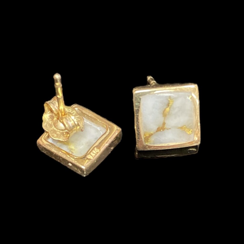 Oro Cal Gold Quartz Earrings EBS11Q