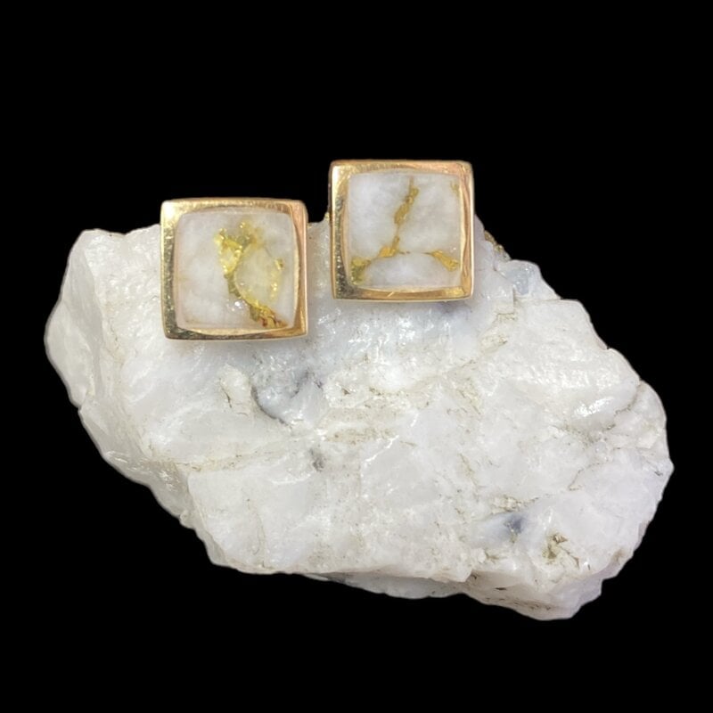 Oro Cal Gold Quartz Earrings EBS11Q