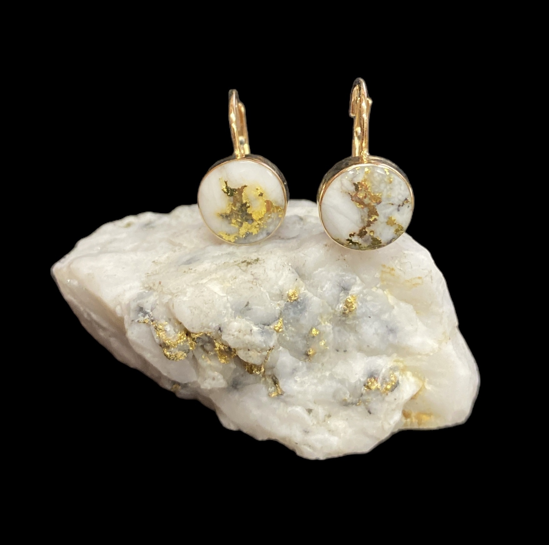 Gold Quartz Earrings ELBBZ8MMQ-(G4) - White Buffalo
