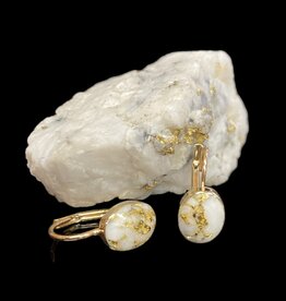 Oro Cal Gold Quartz Earrings ELBBZ8*6Q-(G3)