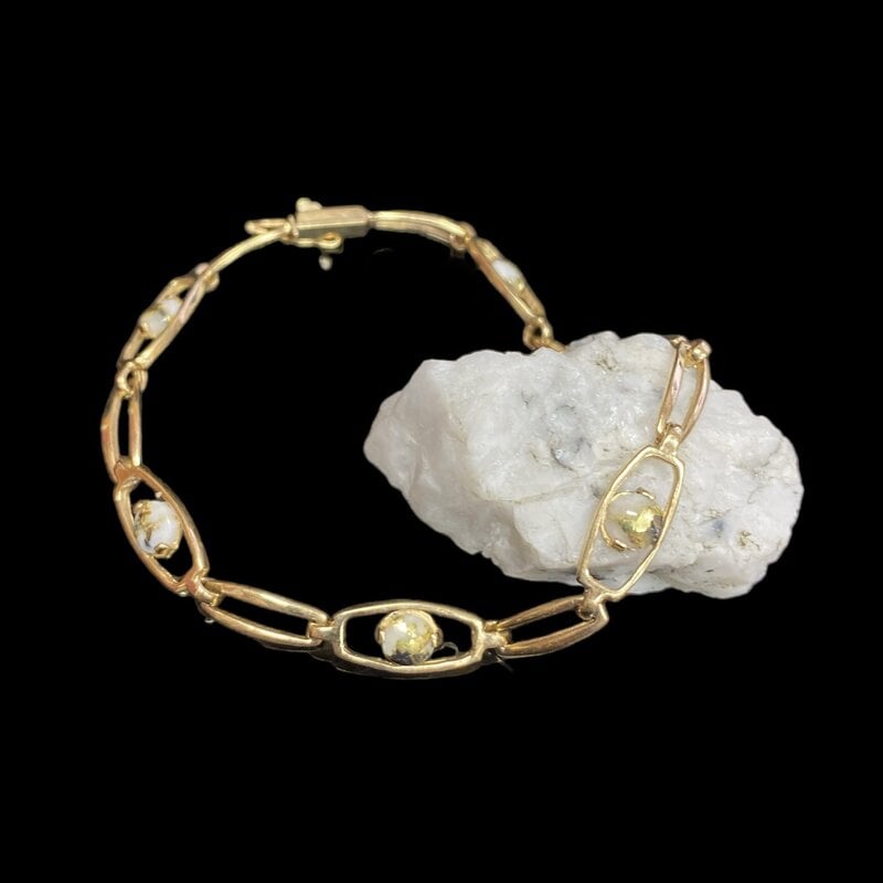 Oro Cal Gold Quartz Link Bracelet BDLOV5LHQC89