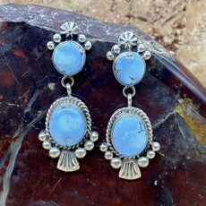 Rio Grande Wholesale Golden Hills Turquoise 2 Stone Post Drop Earrings