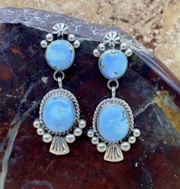 Rio Grande Wholesale Golden Hills Turquoise 2 Stone Post Drop Earrings