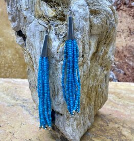 Sleeping Beauty Turquoise 10 Strand Earrings