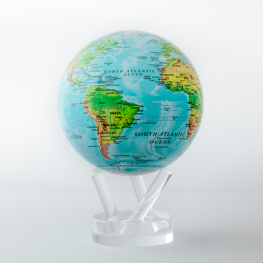 4.5" Globe Relief Map Blue
