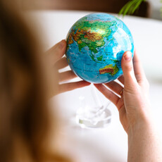 4.5" Globe Relief Map Blue