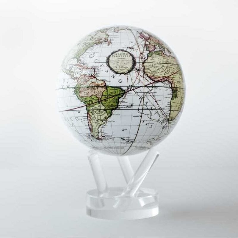 MOVA GLOBES 4.5" Globe Antique Terrestrail White