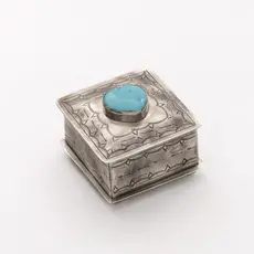 Small Stamped Box w/ Turquoise Heart