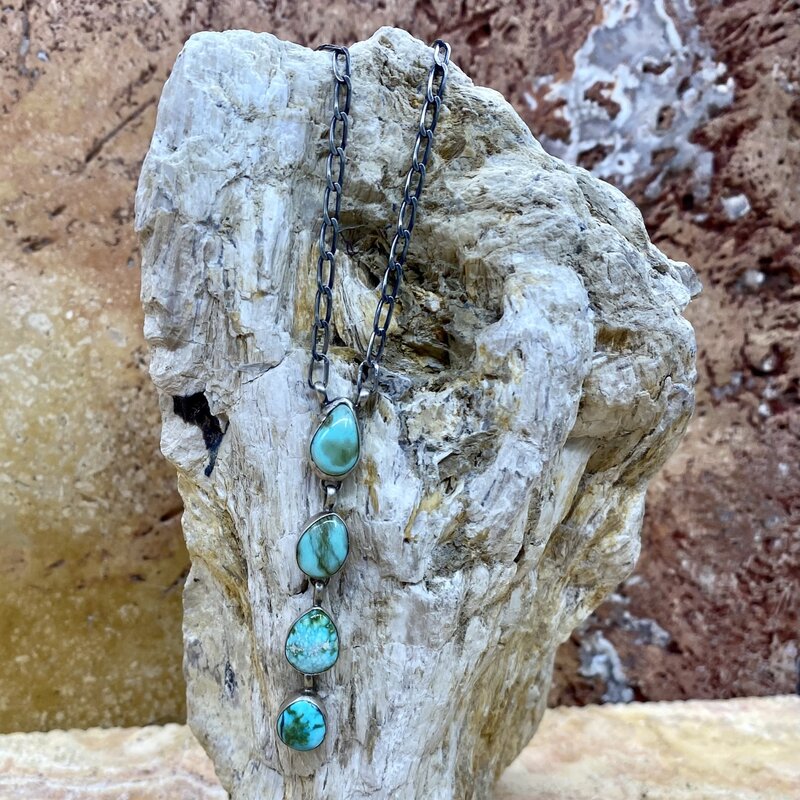 4 Stone Sonoran Turquoise Necklace