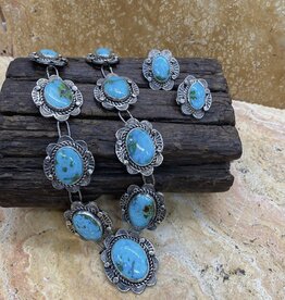 9 Stone Sonoran Turquoise Necklace & Earrings