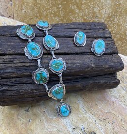 8 Stone Sonoran Turquoise Necklace & Earrings