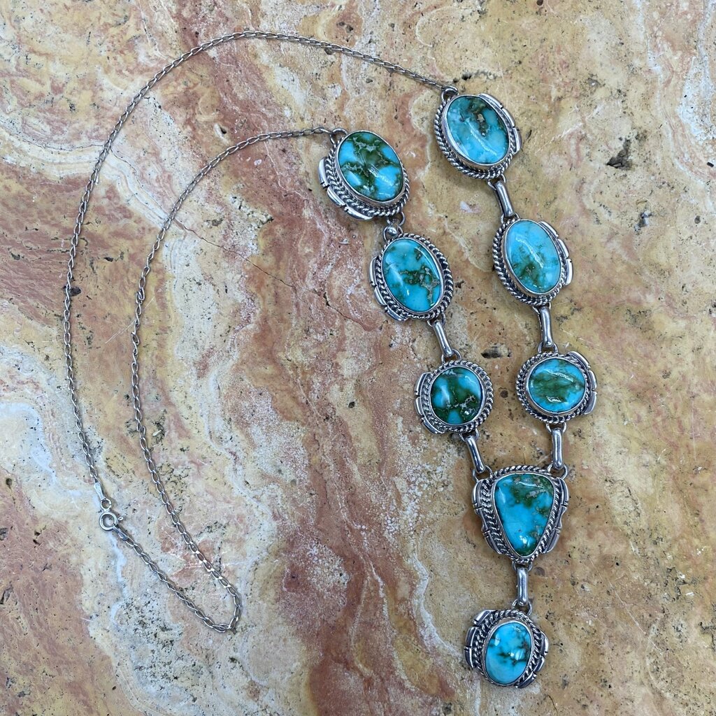 8 Stone Sonoran Turquoise Necklace & Earrings