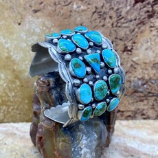 First American Traders 15 Stone Sonoran Turquoise Cuff