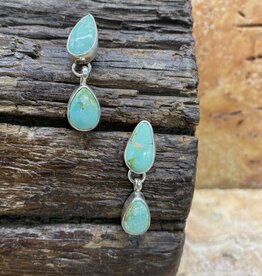 Sonoran Turquoise Brushed Silver Post Earrings