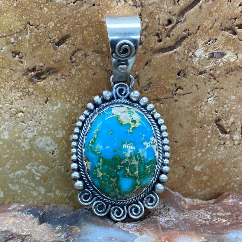 Sonoran Gold Turquoise Oval Pendant