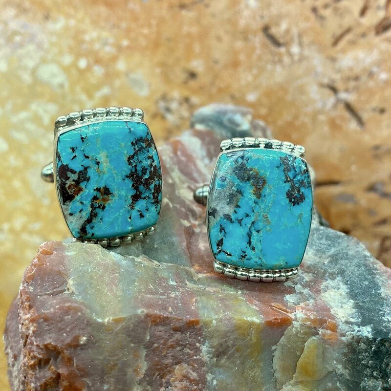 Winfield Trading Inc Redskin Turquoise Cufflinks, Navajo