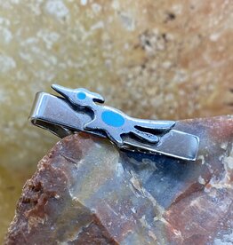 Road Runner Turquoise & Silver Tie Clip