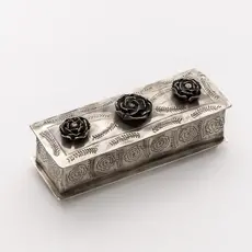 Medium Stamped Rose Pencil Box