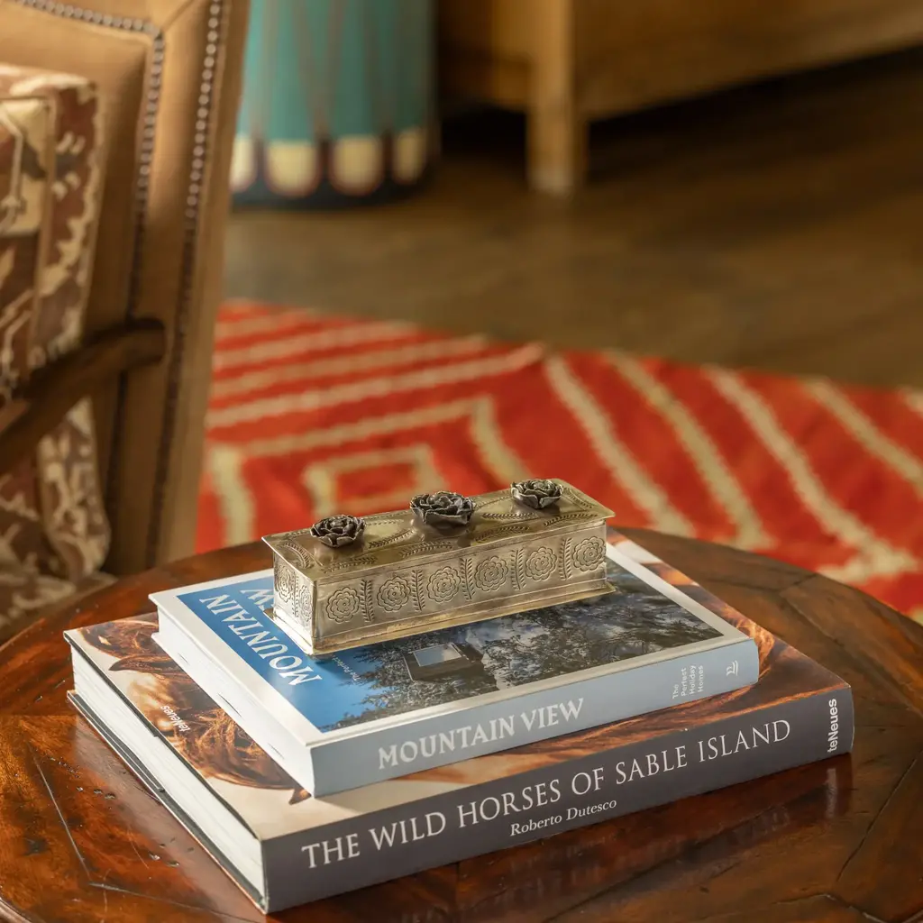 Medium Stamped Rose Pencil Box