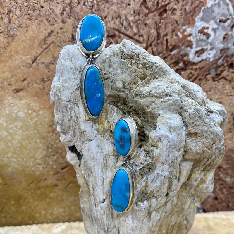 Federico 2 Stone Turquoise Post Earrings