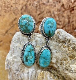 Federico 2 Stone Golden Hills Turquoise Earrings