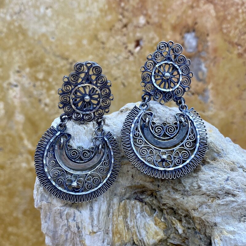 Federico Sterling silver filigree earrings