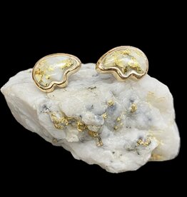 Gold Quartz Bear Ear  Post EBR1SHQ (G4)