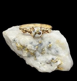 Gold Quartz Ring Size 7 - RL681Q5MM