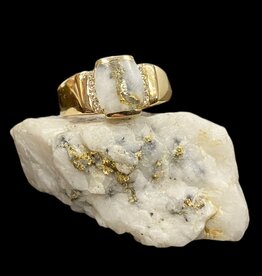 Oro-Cal Gold Quartz Ring RL640D16Q-(G4) - 8/.02CT - 7