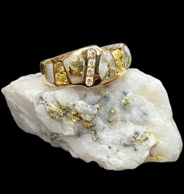 Oro-Cal Gold Quartz Ring RL882D8NQ-(G4) - 4/.02CT - 7.5