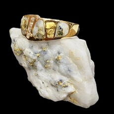 Oro-Cal Gold Quartz Ring RL882D8NQ-(G4) - 4/.02CT - 7.5