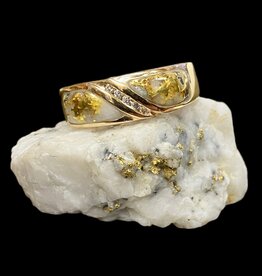 Oro-Cal Gold Quartz Ring RM610D10Q-(G4) -5/.02CT- 10.25