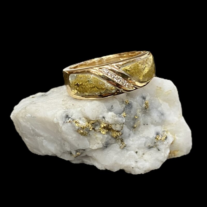 Oro-Cal Gold Quartz Ring RL610D10Q-(G4) - 5/.02CT - 6.5