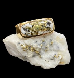 Oro-Cal Gold Quartz Ring RM816Q-(G4) - 10.25