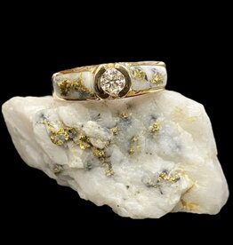 Oro-Cal Gold quartz ring RL728D33Q-(G4)(.33ct diamond) 6.75