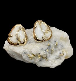 Oro-Cal Gold Quartz Earrings ESC115XSQ-(G4)