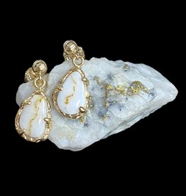 Oro-Cal Gold Quartz Earrings EFFQ4