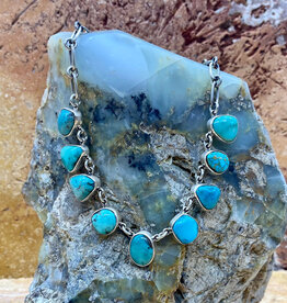 Federico 9 stone Kingman Turquoise necklace 20"