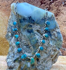 Federico 13 stone mixed turquoise necklace 22"