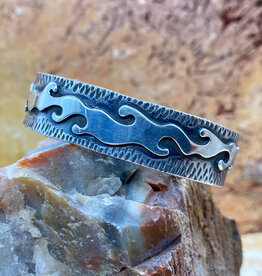 Sterling Silver Cast Cuff- 6.75" Eugene Mitchell