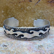Sterling Silver Cast Cuff- 6.75" Eugene Mitchell