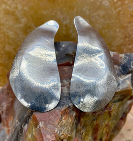 Long silver earrings