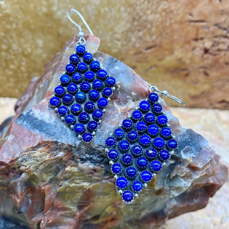 30 stone lapis earrings