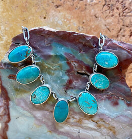 Federico 7 stone turquoise necklace 20"
