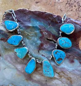 Federico 8 stone mixed turquoise necklace 22"