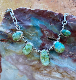 Federico 5 stone Sonoran turquoise necklace 18"