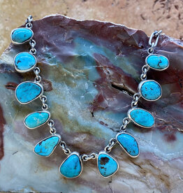 Federico 11 stone turquoise necklace 18"